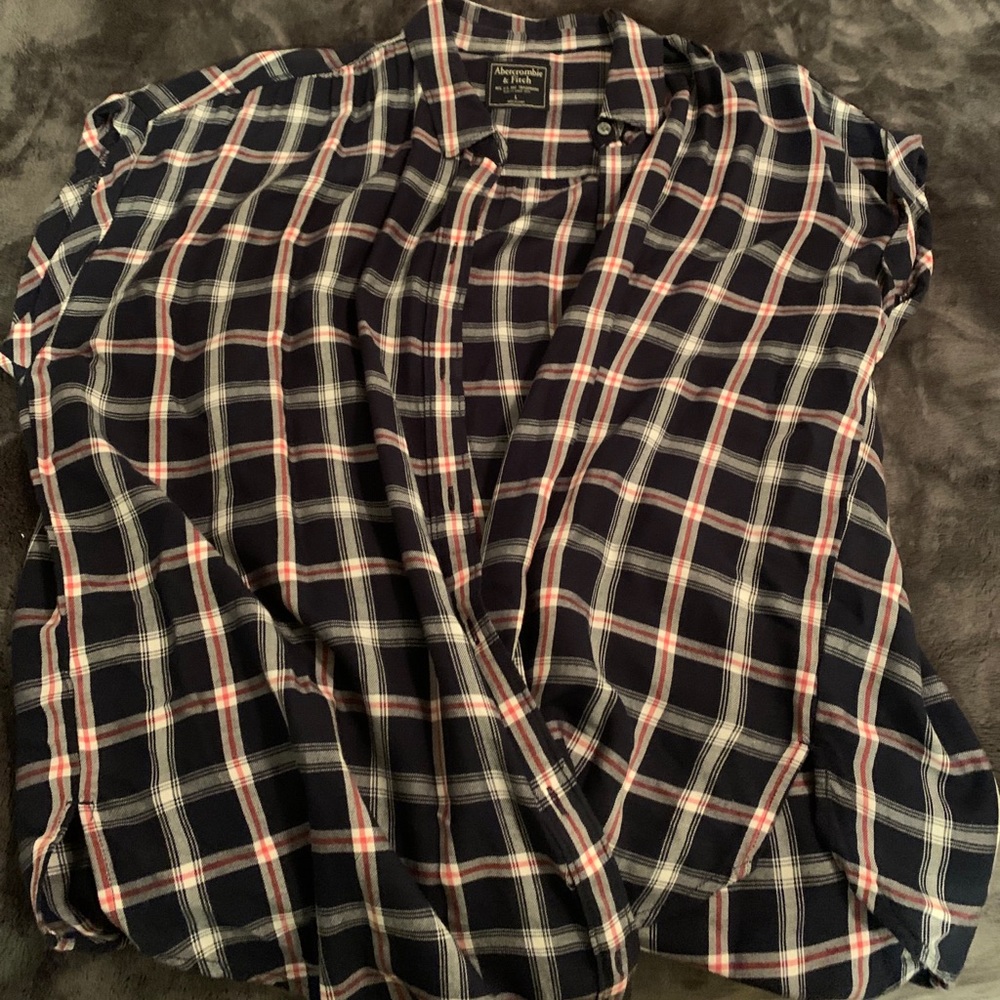 Abercrombie & Fitch short sleeve flannel blouse